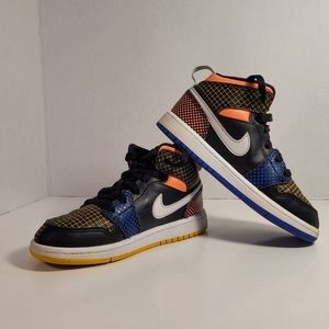 Nike Air Jordan 1 Mid GS MMD Multicolor Grid DC4092-001 boys size 12 EUC